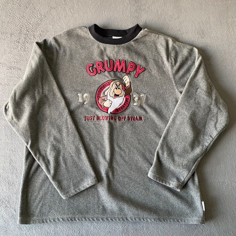 Vtg Men's Disney Grumpy Fleece Sweatshirt Size M